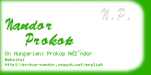 nandor prokop business card